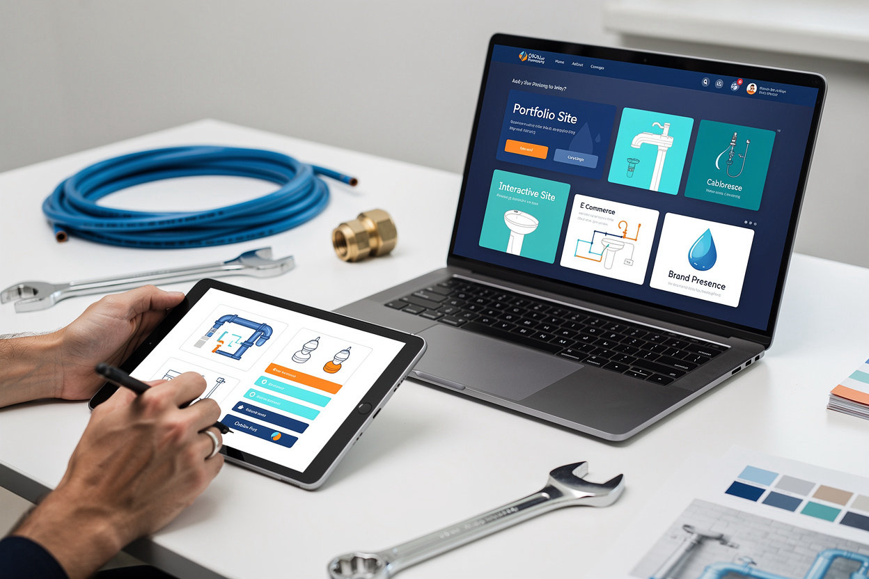 Ohio Blue Plumbing professional web design services showcase featuring modern interactive website elements